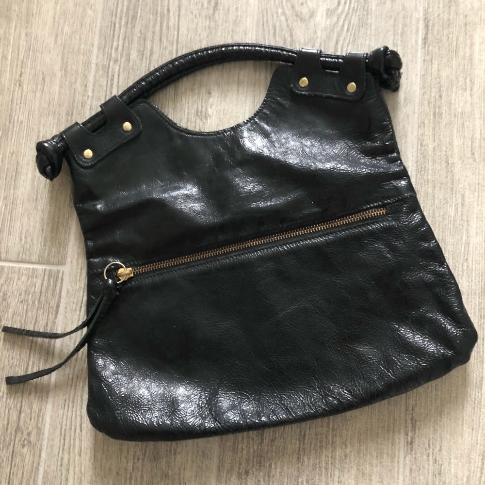 Pietro NYC Foldover Mini Patent Tote Clutch